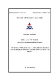 Khóa luận tốt nghiệp: Nâng cao chất lượng dịch vụ du lịch làng nghề truyền thống tại Làng lụa Vạn Phúc – Hà Đông