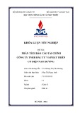 Khóa luận tốt nghiệp: Phân tích báo cáo tài chính Công ty TNHH Đầu tư và Phát triển Cơ điện Nam Dương
