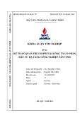 Khóa luận tốt nghiệp: Kế toán quản trị tại Công ty Cổ phần Đầu tư hạ tầng công nghiệp Tân Vinh