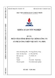 Khóa luận tốt nghiệp: Phân tích tình hình tài chính Công ty Cổ phần Ống Thép Việt Đức VG PIPE