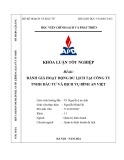 Khóa luận tốt nghiệp: Đánh giá hoạt động du lịch tại công ty TNHH Đầu tư và Dịch vụ Bình An Việt