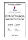 Khóa luận tốt nghiệp: Hoàn thiện quy trình kiểm toán khoản mục Chi phí quản lý doanh nghiệp trong kiểm toán Báo cáo tài chính do Công ty TNHH Hãng kiểm toán AASC thực hiện