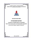 Internship report: The work of an intern in the Documentation department (Cus) at Gold Transport Logistics Corporation