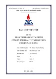 Báo cáo thực tập tốt nghiệp: Phân tích báo cáo tài chính Công Ty TNHH Đầu Tư Và Phát Triển Cơ Điện Nam Dương