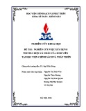 Đề tài nghiên cứu khoa học: Nghiên cứu việc xây dựng thương hiệu cá nhân của sinh viên tại Học viện Chính sách và Phát triển