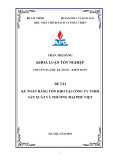 Khóa luận tốt nghiệp: Kế toán hàng tồn kho tại Công ty TNHH Sản xuất và Thương mại Phú Việt